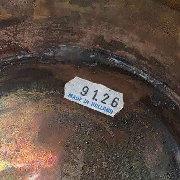 Vintage Brass Coal Scuttle Bucket with Ceramic Blue Delft Handles Lion Head - Picture 12 of 12